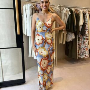 UNLINED MAXI DRESS - ABSTRACT FLORAL